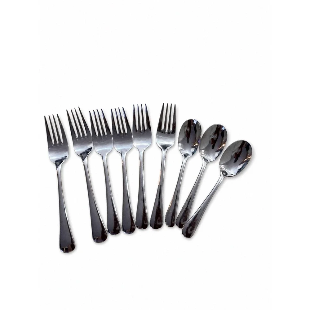 Oneida 18/10 Stainless Steel Flatware Set 6 Dinner Forks 3 Teaspoons Silverware